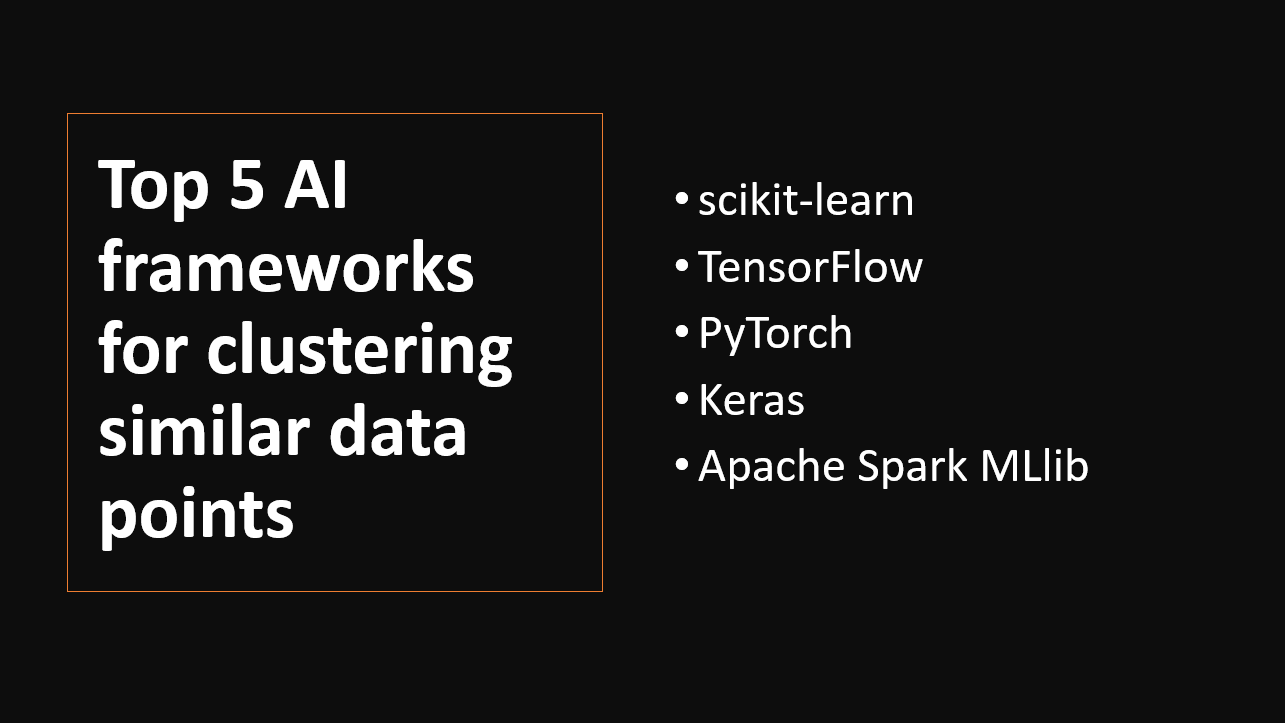 &quot;AI frameworks for clustering similar data points&quot;