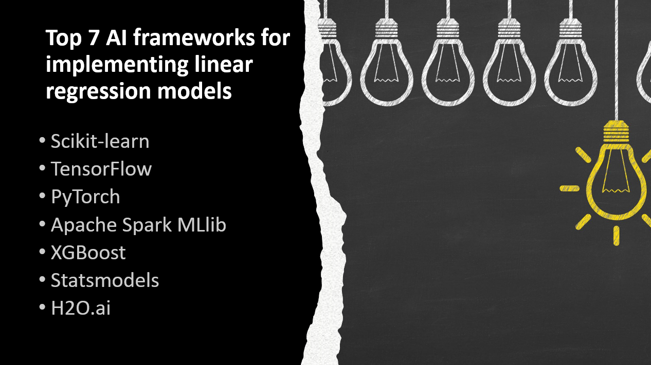 &quot;AI frameworks for implementing linear regression models&quot;